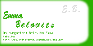 emma belovits business card